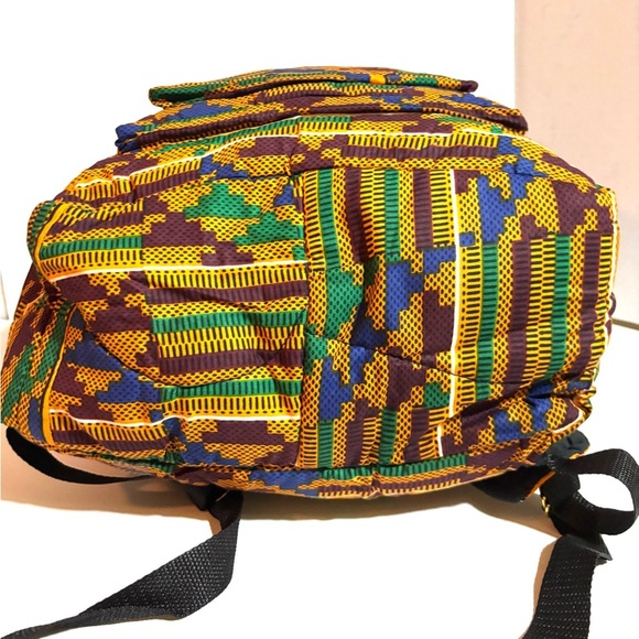African ankara unisex handmade geometric backpack - Picture 2 of 5